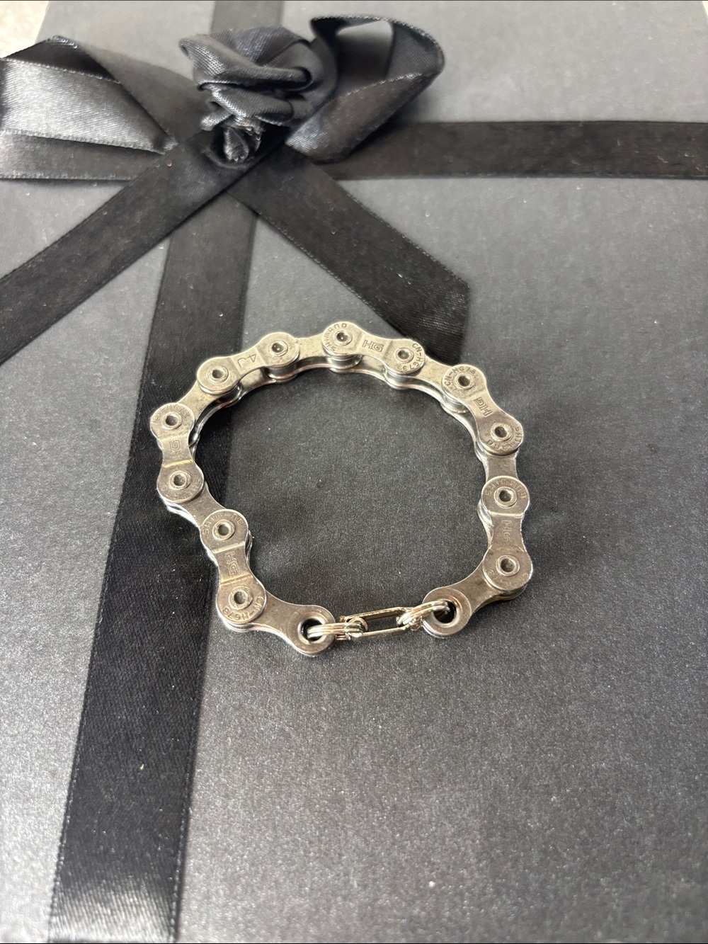 8” Silver Bike Chain Link Bracelet